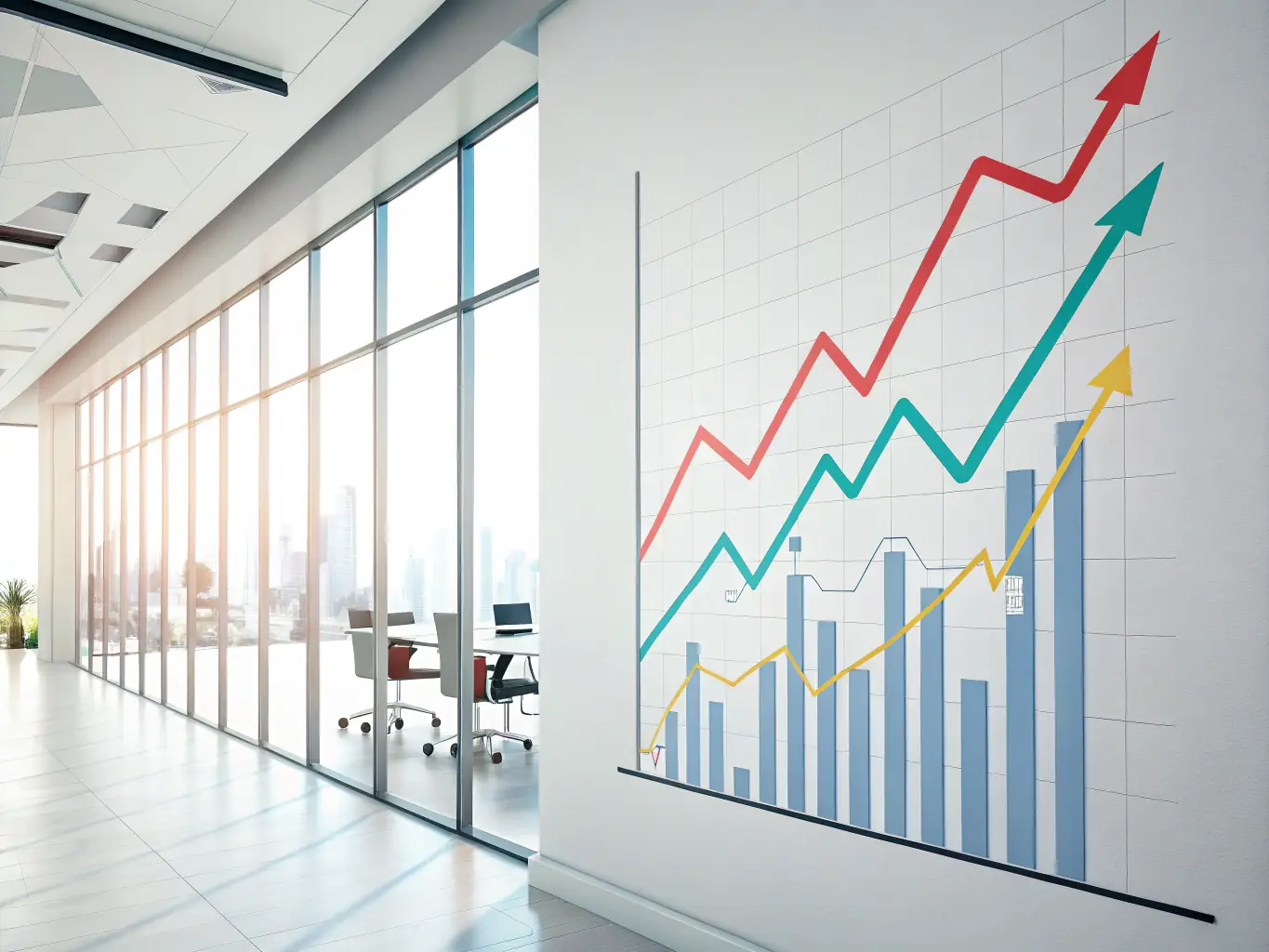An image of a growing graph chart with the Indian flag subtly incorporated in the background, symbolizing financial growth and prosperity in India.
